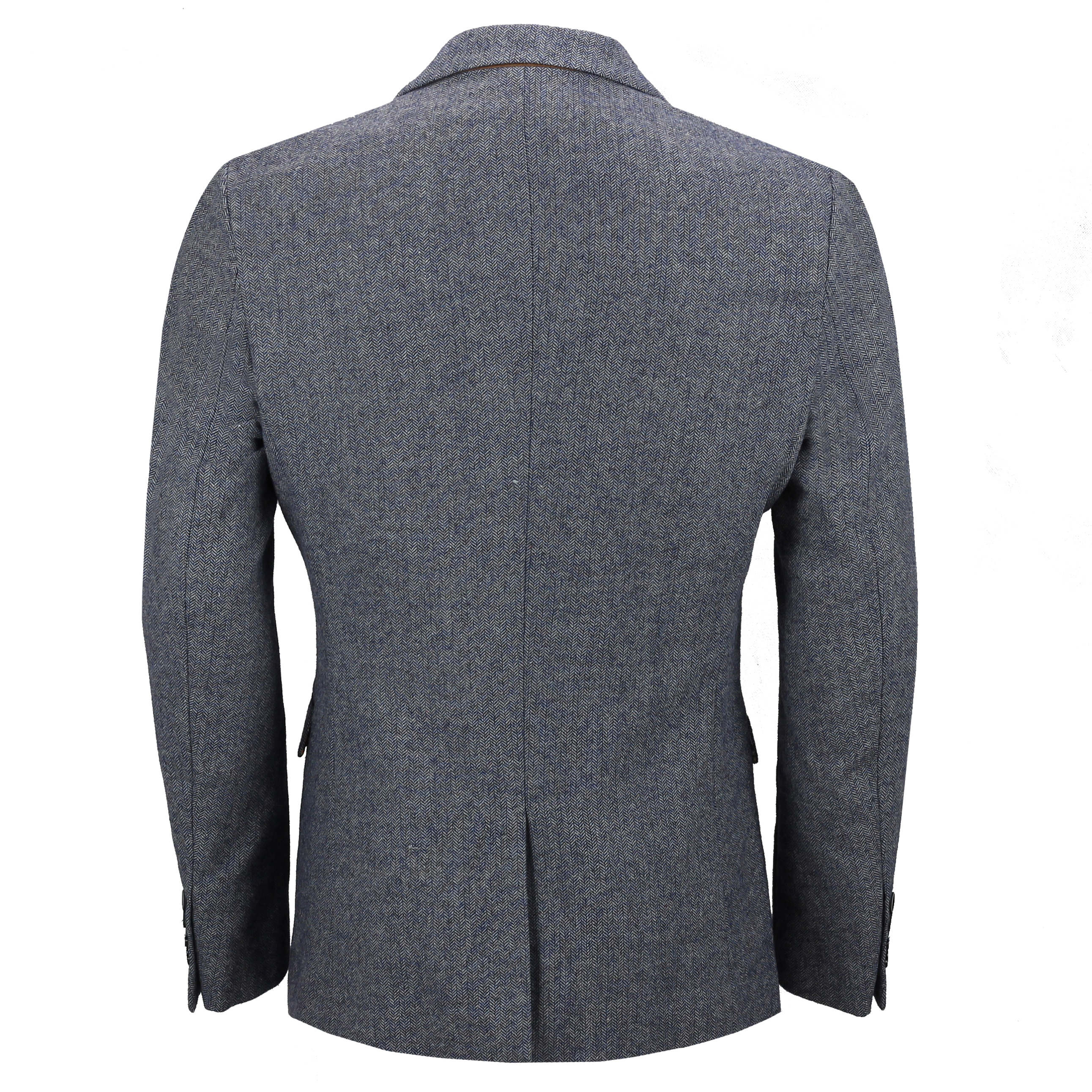 Mens Blue Herringbone Tweed Blazer Smart Casual Tailored Retro Vintage Jacket eBay